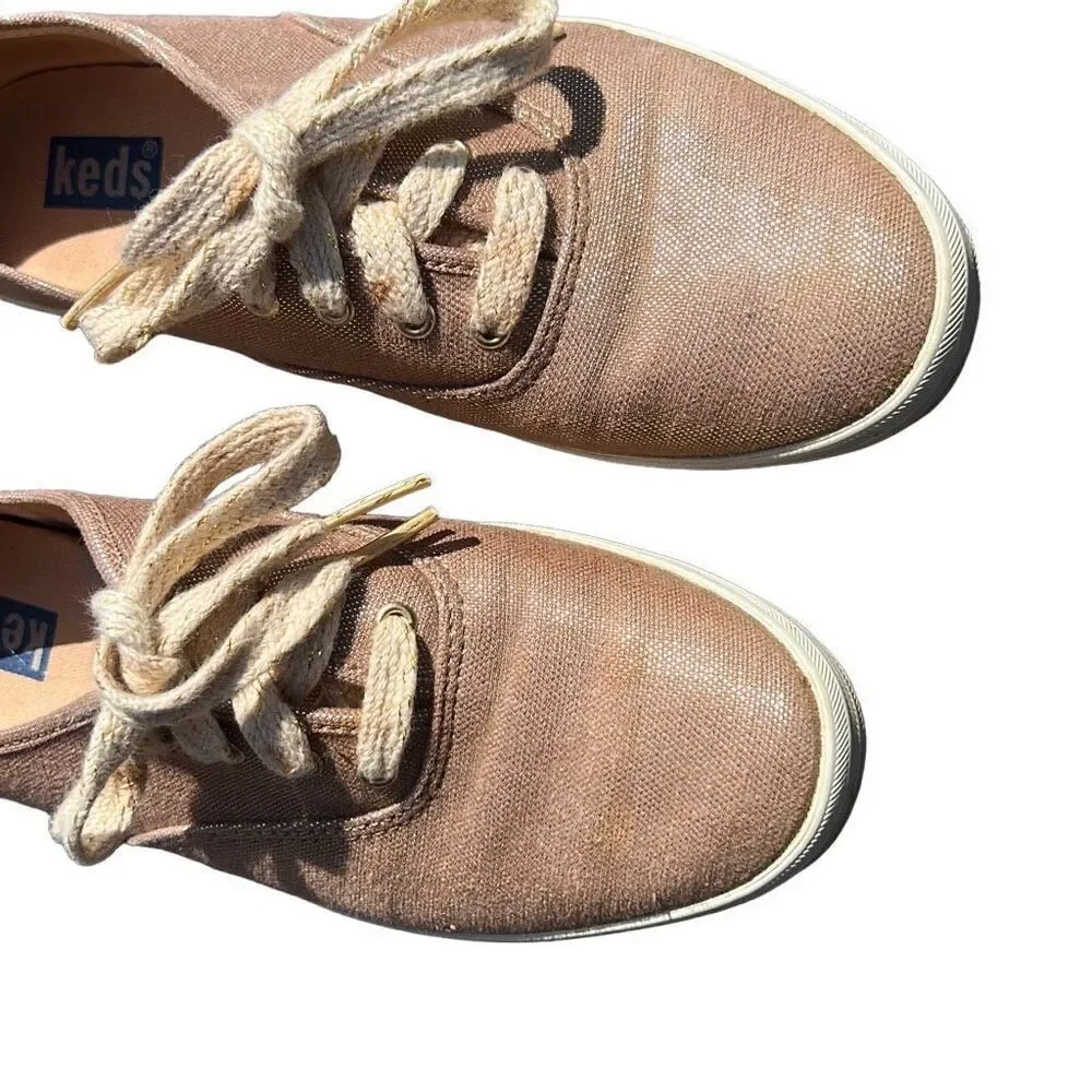Keds Gold Shimmery Tennis Shoes‎ size 6.5